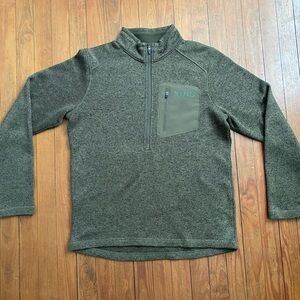KUIU Men's Base Camp Pullover Sweater Olive Heather Large